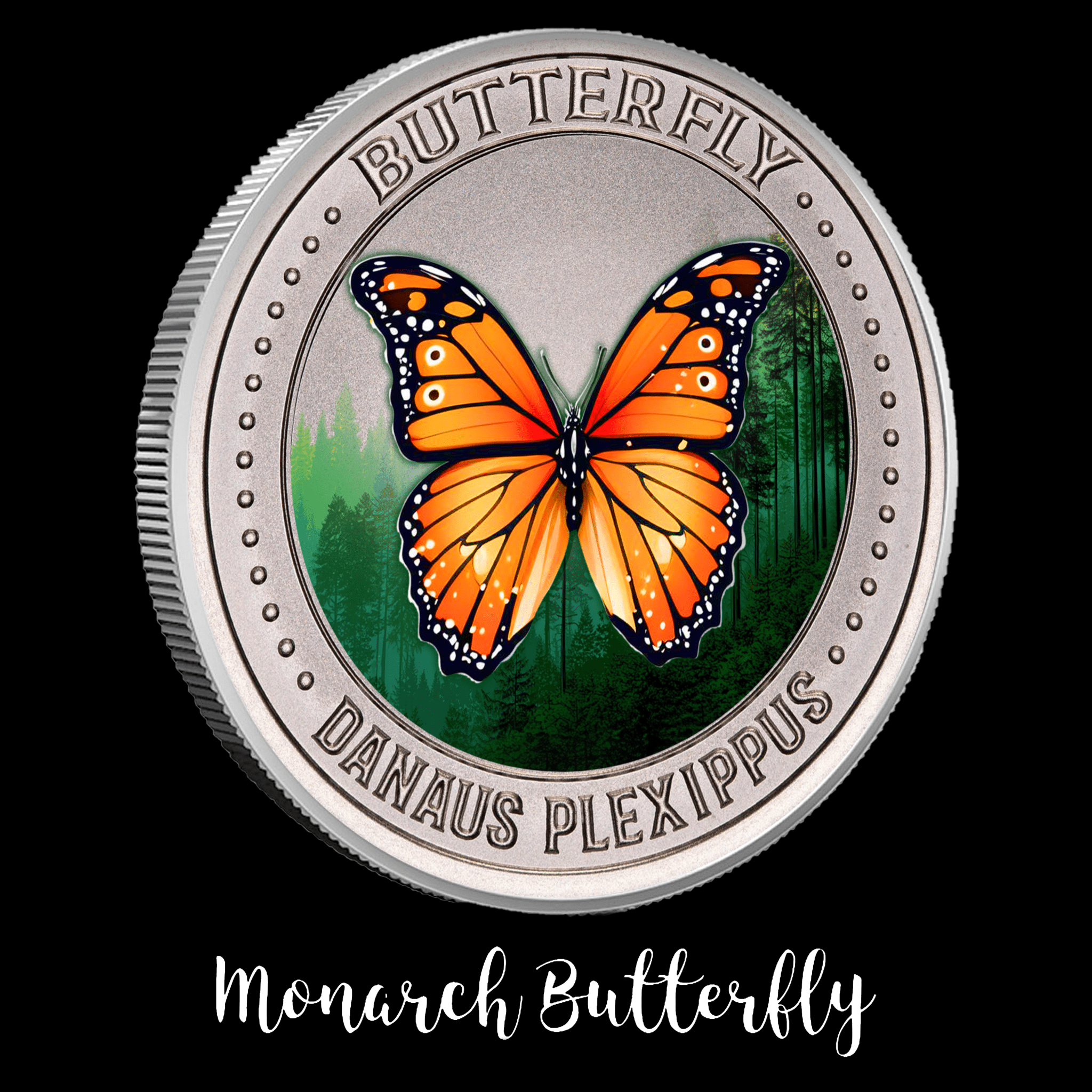 2025 Intaglio Silver Bug Series "Monarch Butterfly" 1oz .999 Silver Colorized Medal - Captain’s Chest Bullion