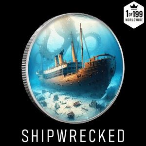 2025 Shipwrecked Tilawa 1oz .999 Silver Colorized Coin - Captain’s Chest Bullion