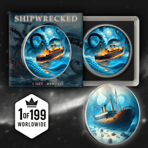 2025 Shipwrecked Tilawa 1oz .999 Silver Colorized Coin - Captain’s Chest Bullion