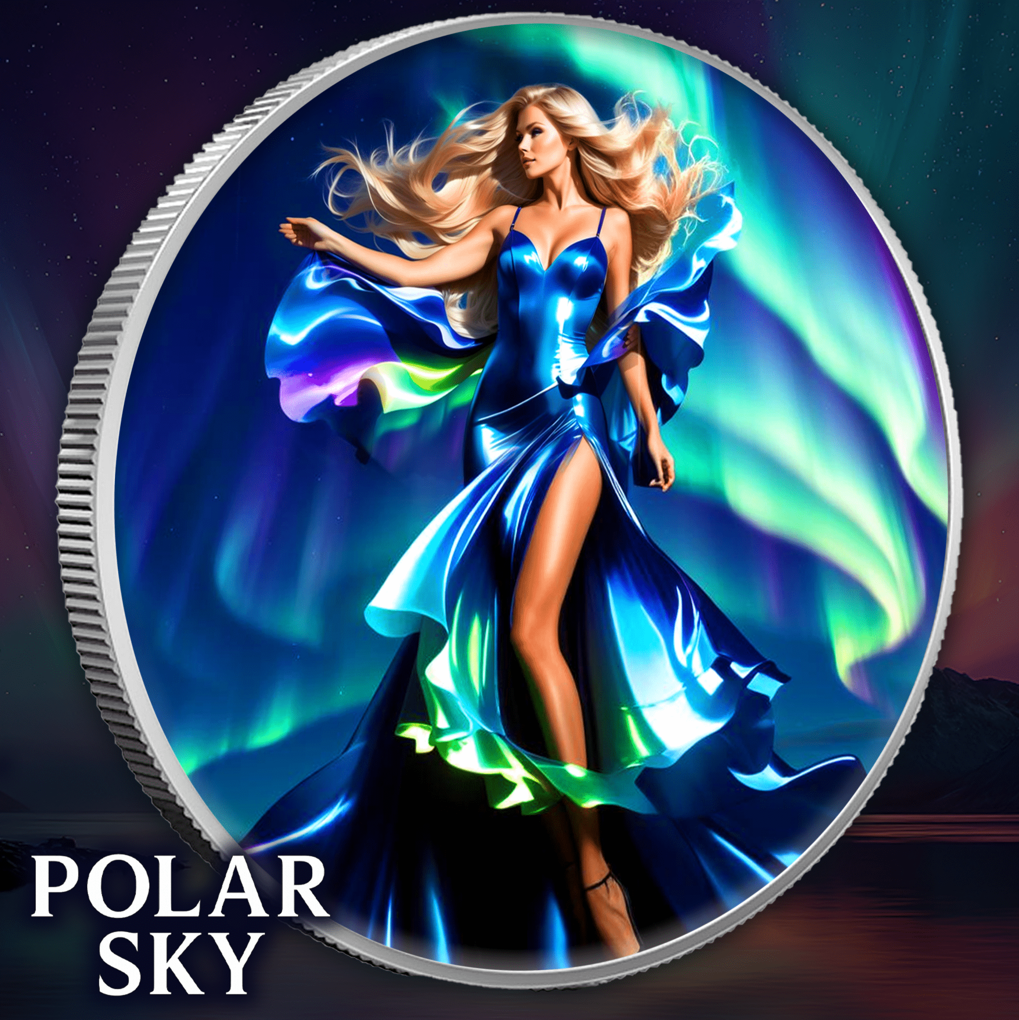 2025 Silver Eagle Aurora Polar Sky Colorized 1oz .999 Silver Coin - Captain’s Chest Bullion