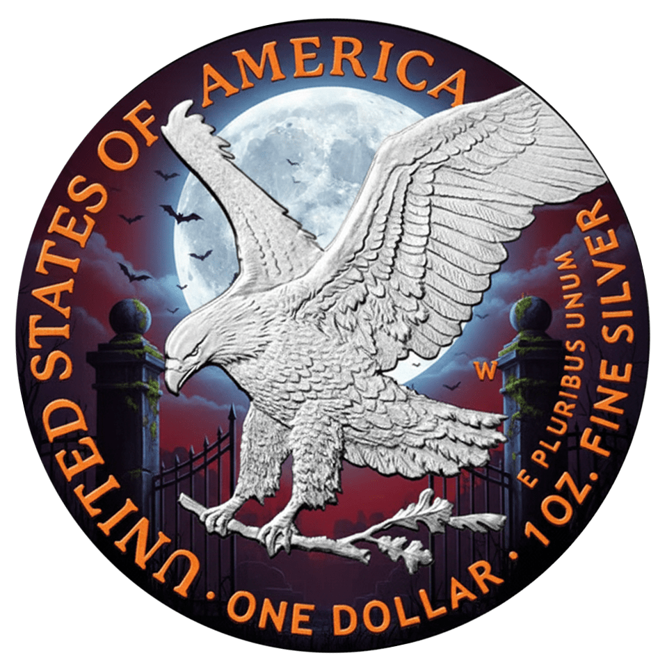 2025 Silver Eagle Colorized "Myers" Edition 1 oz .999 Silver Coin - Captain’s Chest Bullion