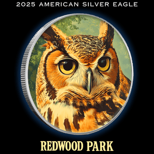 2025 Silver Eagle National Park Series "Redwood" Colorized 1oz .999 Silver Coin - Captain’s Chest Bullion