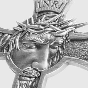 2025 Tchad 1oz .999 Antique Shaped Silver Jesus Cross - Captain’s Chest Bullion