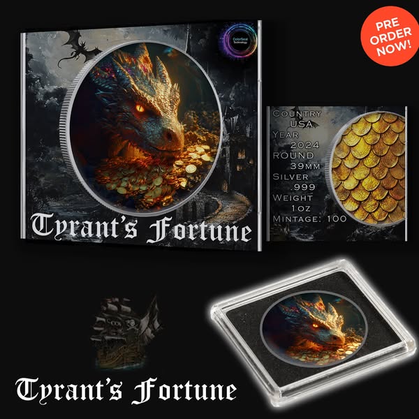 2025 Tyrant's Fortune 1oz .999 Silver Bullion Medal - Captain’s Chest Bullion