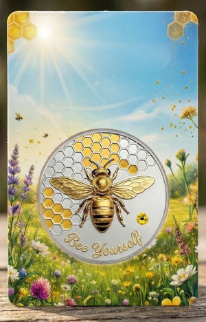 2026 Bee Yourself Silver & Gold Gilded 1oz ADVP .999 Fine Copper Core Collectible Medal - Captain’s Chest Bullion