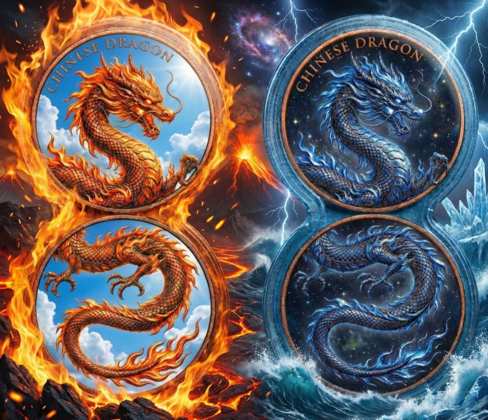 2026 Chinese Dragons Day & Night Edition .999 Fine Copper Infinity Medals - Captain’s Chest Bullion