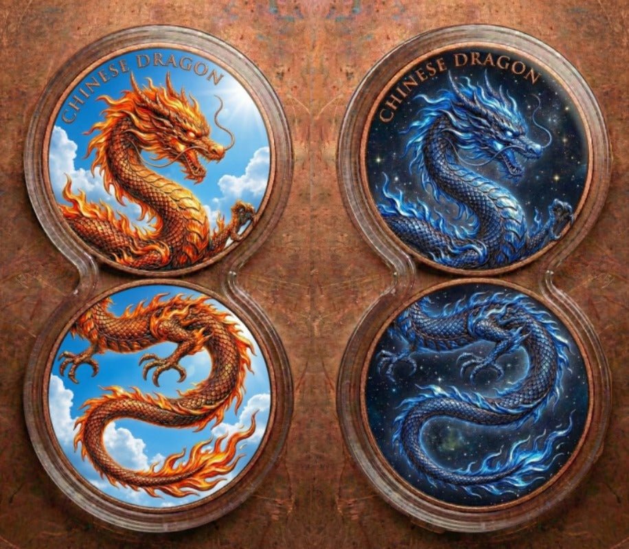 2026 Chinese Dragons Day & Night Edition .999 Fine Copper Infinity Medals - Captain’s Chest Bullion