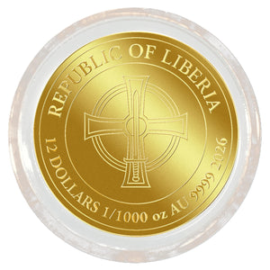 2026 Liberia Archangel Michael 1/1000 oz .9999 Gold Coin in Card - Captain’s Chest Bullion