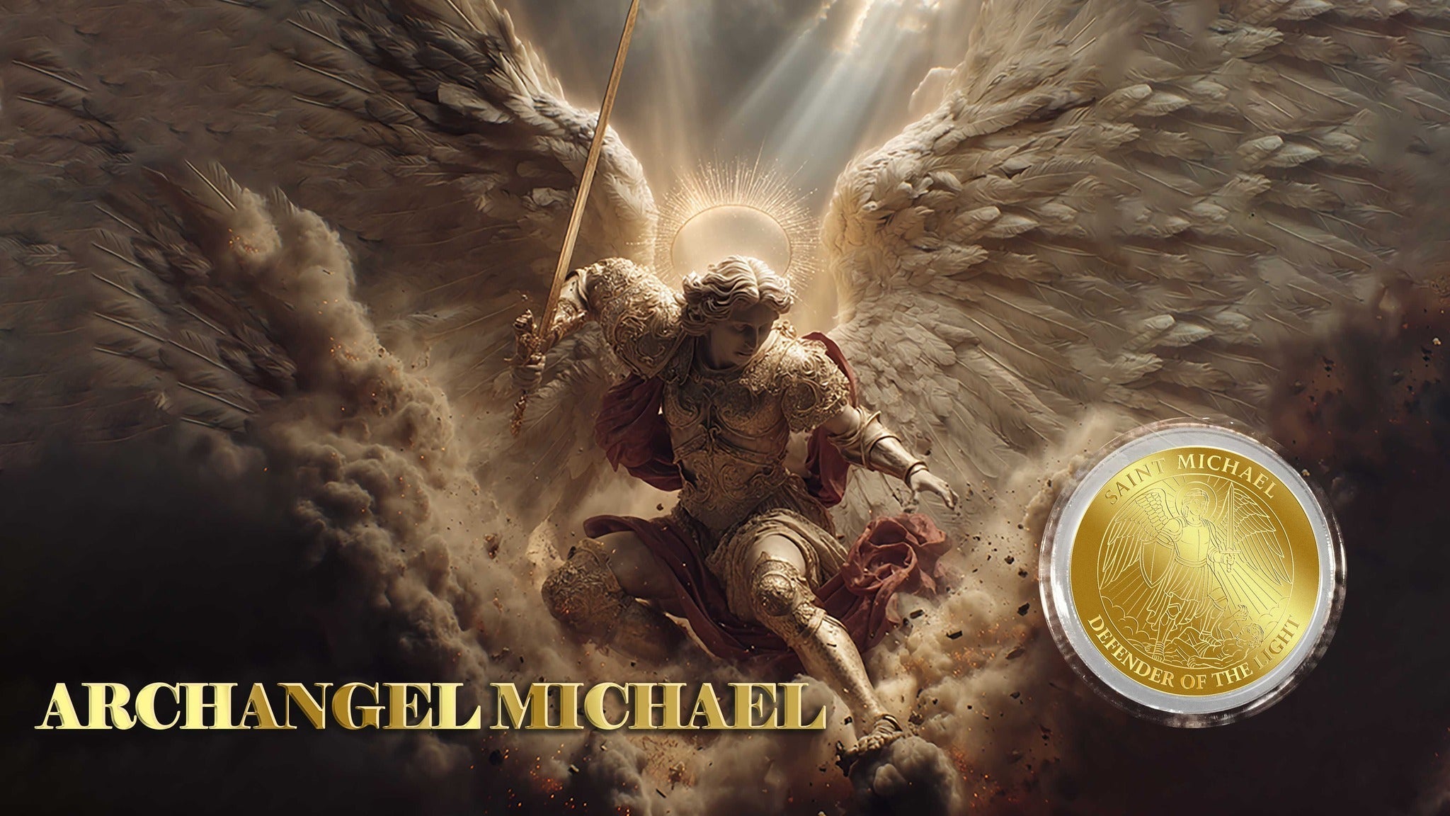 2026 Liberia Archangel Michael 1/1000 oz .9999 Gold Coin in Card - Captain’s Chest Bullion