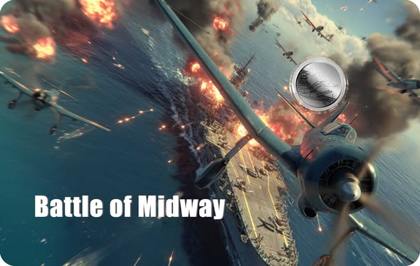 2026 Liberia Battle of Midway 1/1000 oz .999 Palladium Coin in Card - Captain’s Chest Bullion