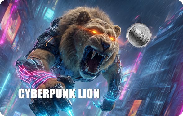 2026 Liberia Cyberpunk Lion 1/1000 oz .999 Palladium Coin in Card - Captain’s Chest Bullion