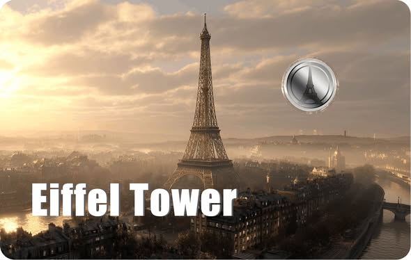 2026 Liberia Eiffel Tower 1/1000 oz .999 Palladium Coin in Card - Captain’s Chest Bullion