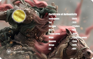 2026 Liberia Guan Yu 1/1000 oz .9999 Gold Coin in Card - Captain’s Chest Bullion