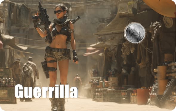 2026 Liberia Guerrilla Warfare 1/1000 oz .999 Palladium Coin in Card - Captain’s Chest Bullion