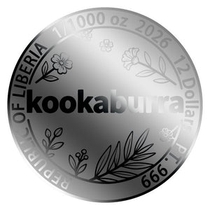 2026 Liberia Kookaburra 1/1000 oz .999 Platinum Coin in Card - Captain’s Chest Bullion
