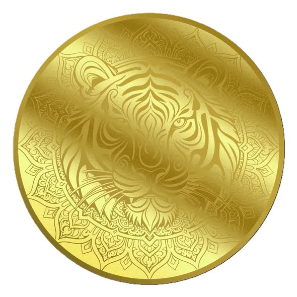 2026 Liberia Mandala The Tiger 1/200 oz .9999 Gold Coin in Card - Captain’s Chest Bullion
