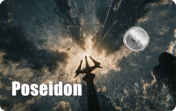 2026 Liberia Poseidon 1/1000 oz .999 Silver Coin in Card - Captain’s Chest Bullion