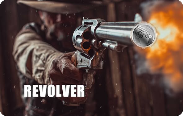 2026 Liberia Revolver 1/1000 oz .999 Platinum Coin in Card - Captain’s Chest Bullion