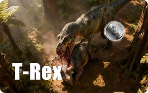 2026 Liberia T Rex 1/1000 oz .999 Platinum Coin in Card - Captain’s Chest Bullion