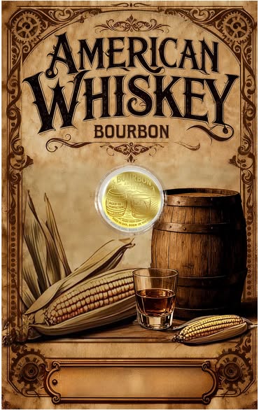 2026 Niue Bourbon 1/1000 oz .9999 Gold Coin in Card - Captain’s Chest Bullion