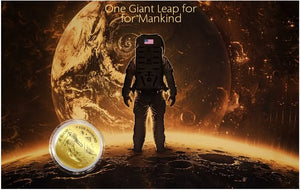 2026 Niue One Giant Leap for Mankind 1/1000 oz .9999 Gold Coin in Card - Captain’s Chest Bullion