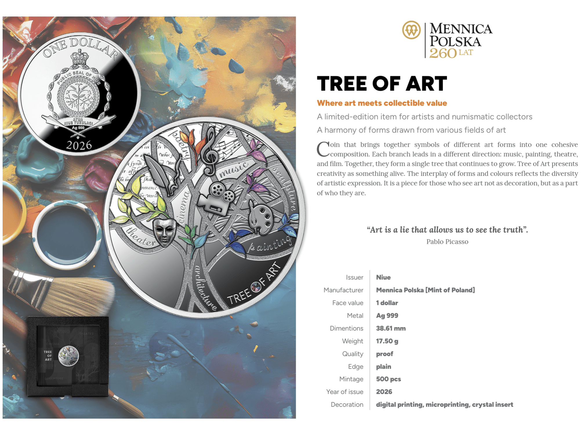2026 Niue Tree of Art 17.5g Silver Coin - Captain’s Chest Bullion