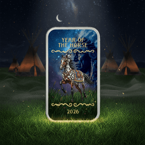 2026 Pamp Year of the Horse "Native Spirit" 1oz .999 Silver Bar - Captain’s Chest Bullion