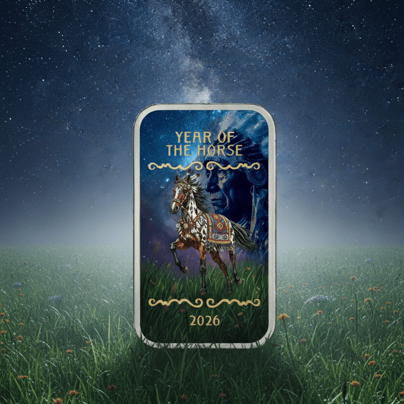 2026 Pamp Year of the Horse "Native Spirit" 1oz .999 Silver Bar - Captain’s Chest Bullion