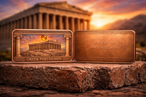 2026 Parthenon Colorized 10oz .999 Copper Bar - Captain’s Chest Bullion