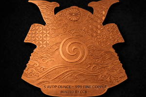 2026 Shaped Samurai Mask 5oz .999 Fine Copper - Captain’s Chest Bullion