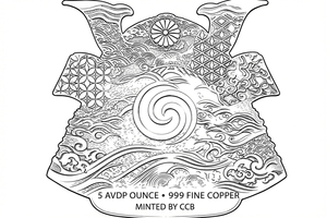 2026 Shaped Samurai Mask 5oz .999 Fine Copper - Captain’s Chest Bullion