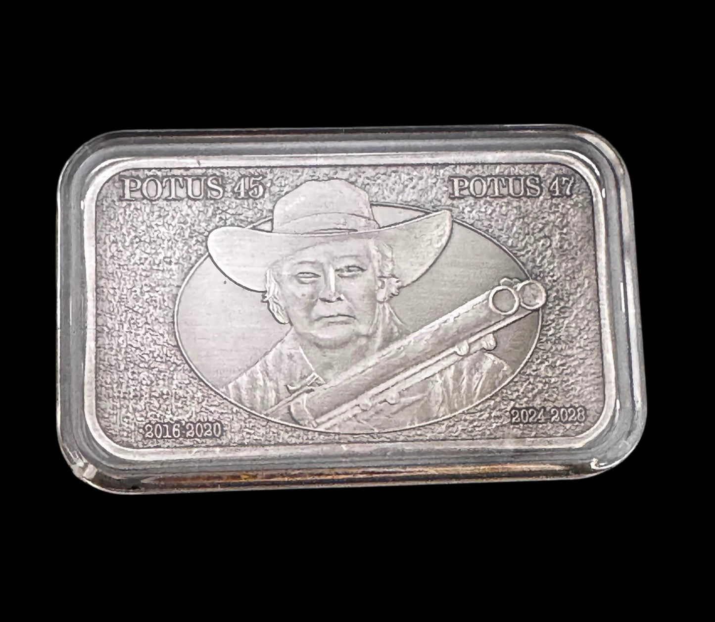 2025 .999 Copper 1oz Antique Silver Plated Trump DOGE Posse Art Bar