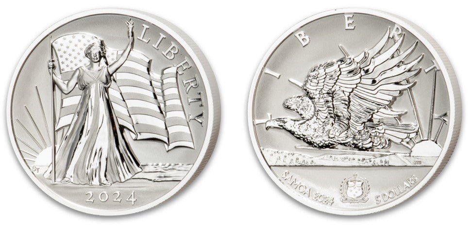 2024 $5 2oz Silver Susan Taylor Light of Liberty Enhanced Reverse Proof