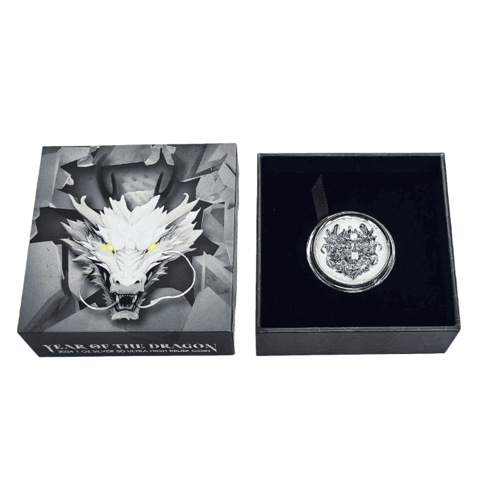 2024 Fiji 1oz Year of the Dragon 3D Ultra High Relief Silver Coin