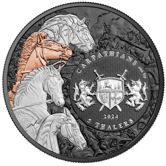 2024 Four Horseman of the Apocalypse Red horse 1 oz Silver with Ruthenium,Palladium & Rose Gold with Box & COA