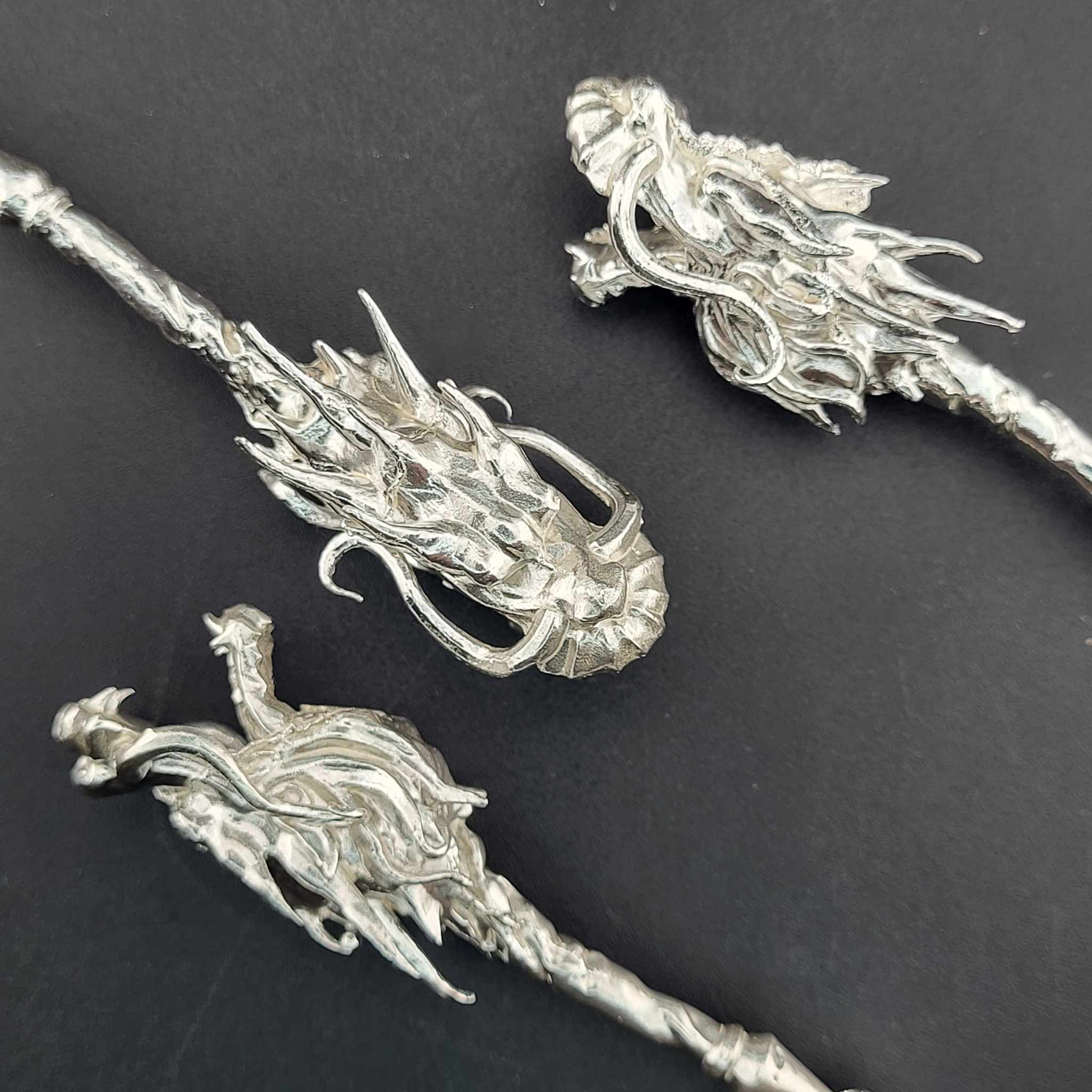 1oz .999 Fine Silver Dragon Staff Gold Gilt