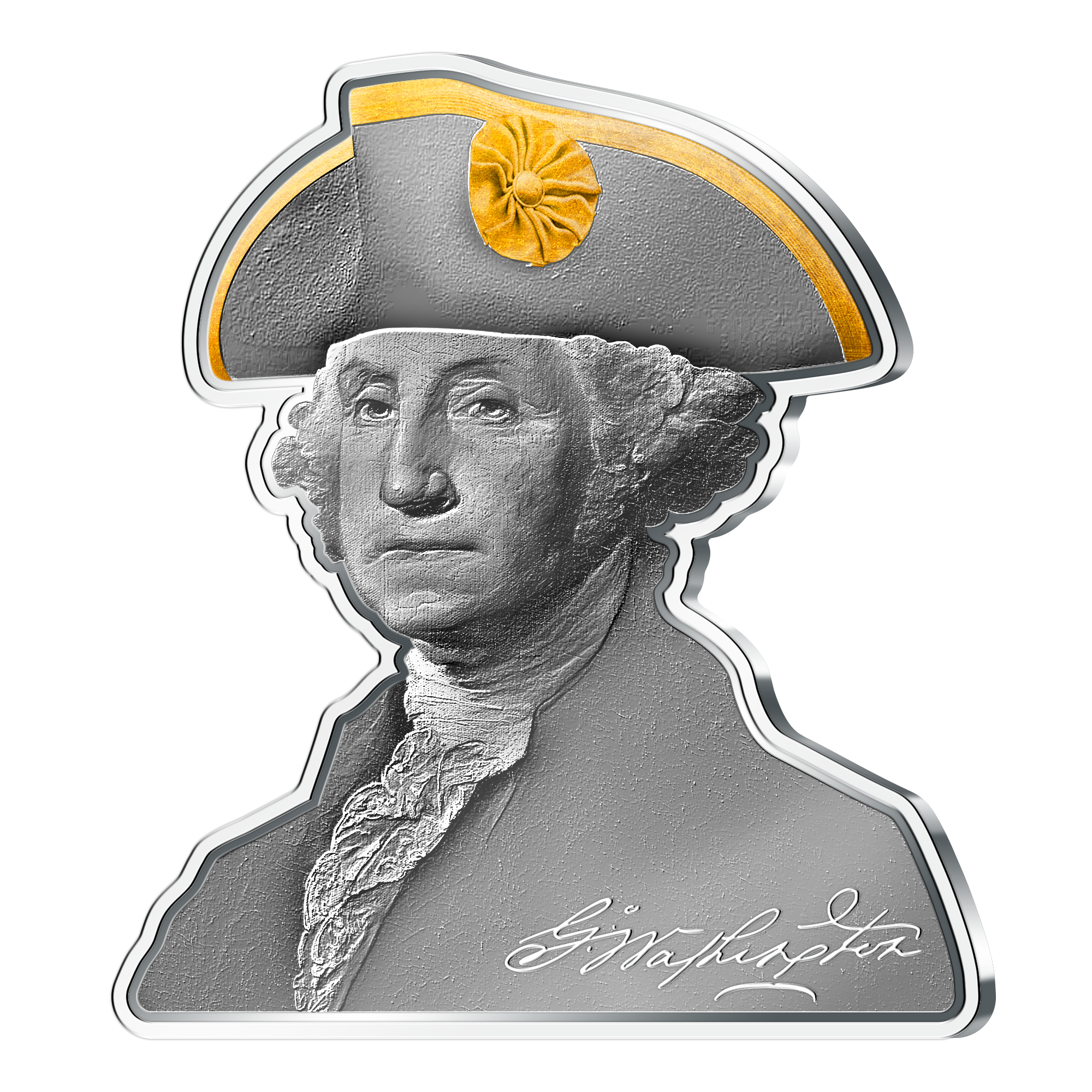 2024 Samoa Geoge Washington NGC PL-70 3oz Ag .999 Shaped Silver