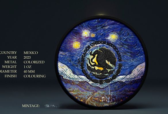 2024 Mexico Libertad Galaxy Black Dancing in the Starry Night 1oz .999 Silver Coin