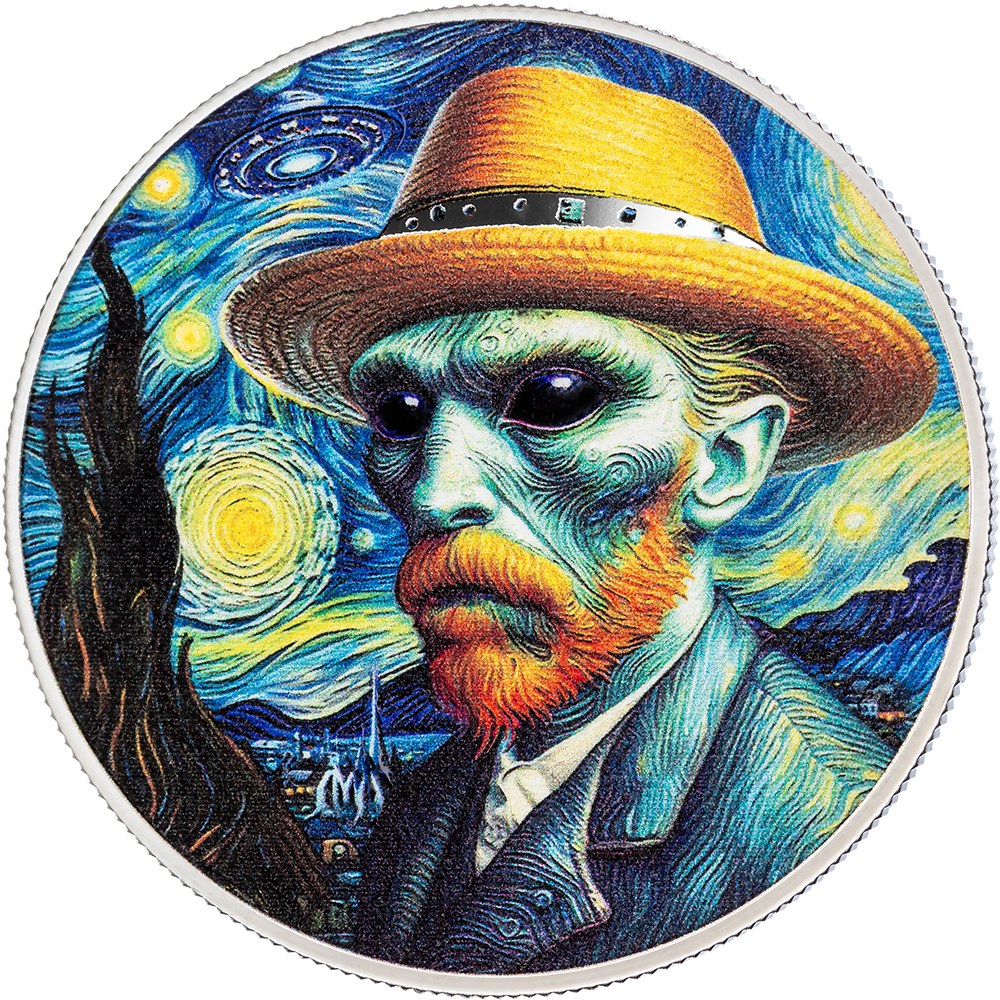 2025 1oz Vincent Van Gogh i .999 Silver Coin
