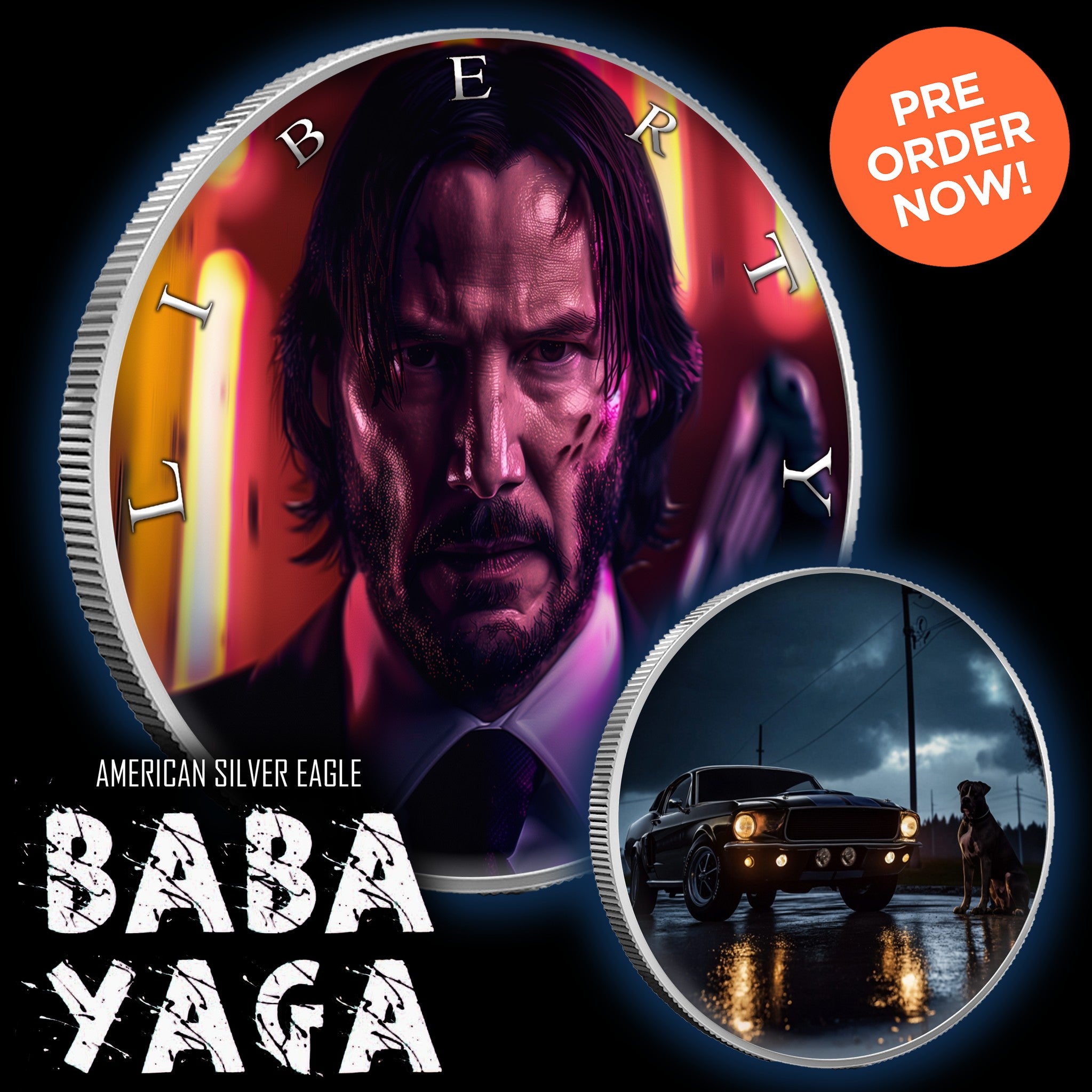 2025 Silver Eagle Baba Yaga Edition 1oz .999 Silver Coin Colorized