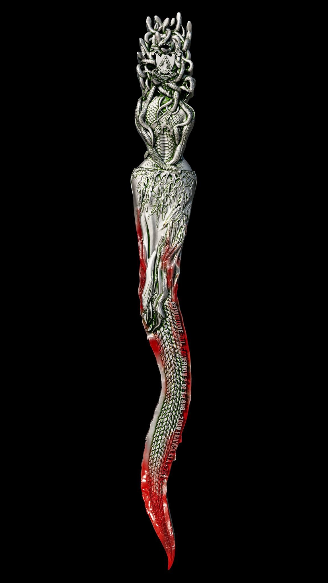 2025 Cameroon Antique Medusa Dagger 2 oz .999 Silver Coin
