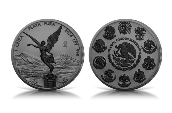 2024 Mexico Libertad Libertad Ruthenium and Black Platinum 1oz .999 Silver Coin