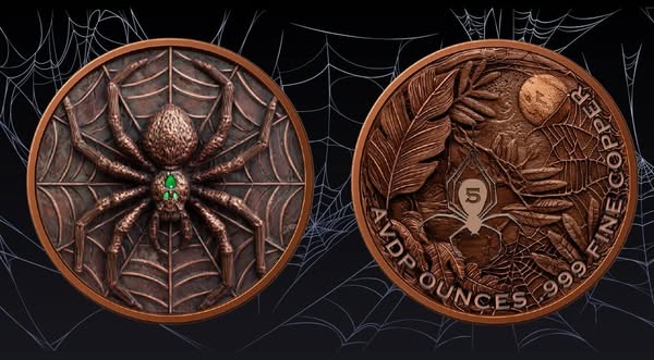 5 oz Glow in the Dark Spider Copper in Capsule