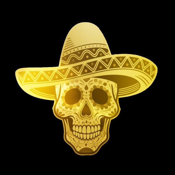 2026 Liberia Dia De Los Muertos Shaped 1/1000 oz .9999 Gold Coin in Card