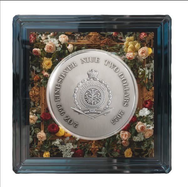 2025 Niue Abraham Lincoln Antique and Colorized 2 oz .999 Silver Coin