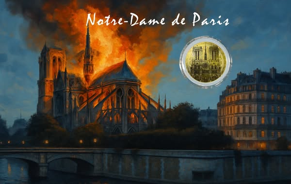 2025 Liberia Notre Dame 1/1000 oz .9999 Gold Coin in Card