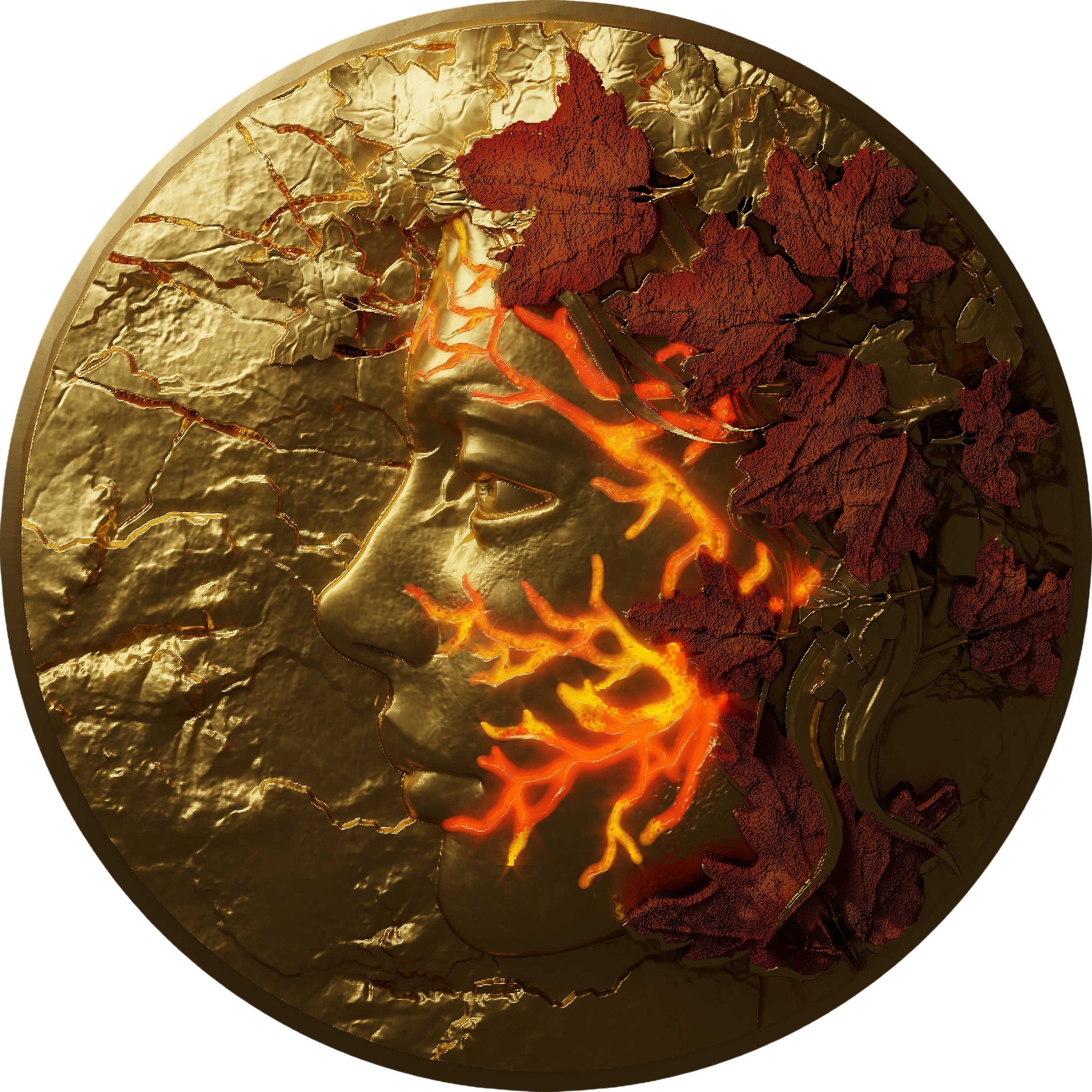 2025 Cameroon Whispers of the Maple Autumn Gold Gilded 2 oz Silver 1 kg Copper Coin