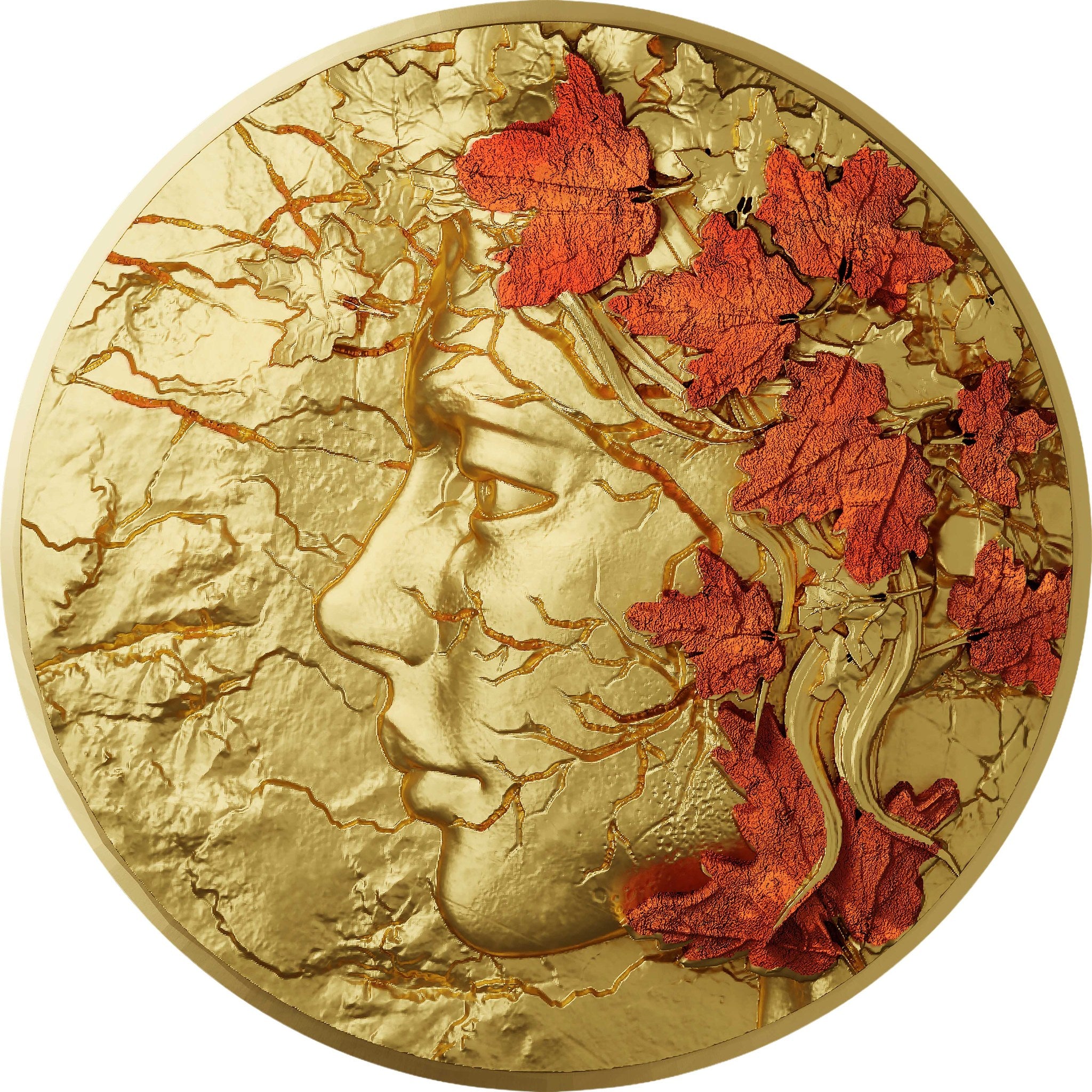 2025 Cameroon Whispers of the Maple Autumn Gold Gilded 2 oz Silver 1 kg Copper Coin