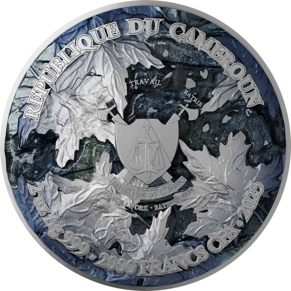 2025 Cameroon Whispers of the Maple Autumn Antique 2 oz Silver 1 kg Copper Coin