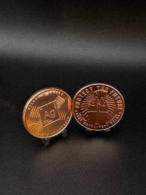 1oz Copper Bullion Rounds Brilliant Uncirculated "Silver & Shells Bullet Design"